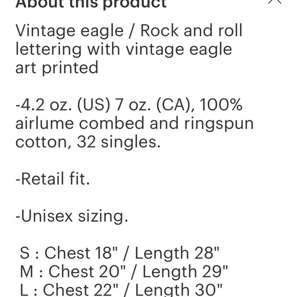 Vintage Eagle rock and roll Graphic Tee - Cream black red - Picture 2 of 3